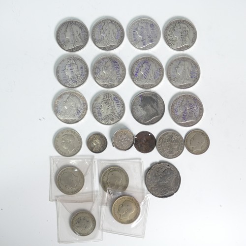 720 - Four Victorian silver Crowns, dated 1897, together with two 1895, two 1899, two 1893, one 1887 and 1... 