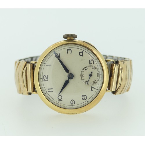 218 - A 1920's 18ct gold Rolex Wristwatch, the case back with Glasgow import marks for 1924, and '7 World'... 