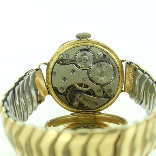 218 - A 1920's 18ct gold Rolex Wristwatch, the case back with Glasgow import marks for 1924, and '7 World'... 