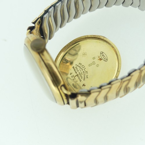 218 - A 1920's 18ct gold Rolex Wristwatch, the case back with Glasgow import marks for 1924, and '7 World'... 