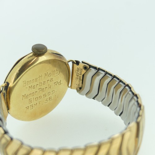 218 - A 1920's 18ct gold Rolex Wristwatch, the case back with Glasgow import marks for 1924, and '7 World'... 