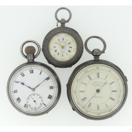 217 - A Victorian silver 'Marine Decimal Chronograph' Pocket Watch, the dial numbered 89659, the case back... 