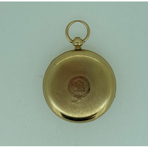 241 - A Victorian 15ct gold hunter Pocket Watch, the white enamel dial with Roman Numerals and subsidiary ... 