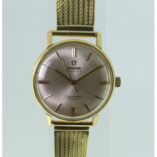 248 - An 18ct gold Omega Seamaster De Ville Wristwatch, the silvered dial with gilt baton markers and hand... 