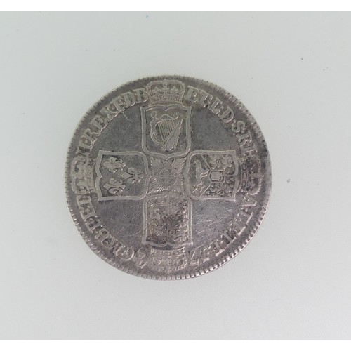 539 - A George II 'LIMA' Half Crown, dated 1746.Provenance; The Jeffery William John Dodman Collection of ... 