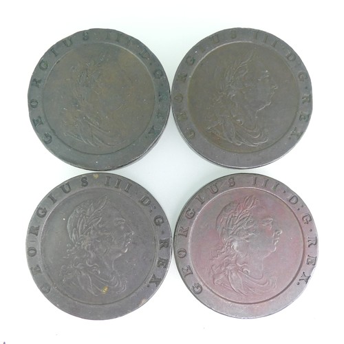 548 - Four ‘Cartwheel’ Two Pence Coins, all v/f (4)Provenance; The Jeffery William John Dodman Collection ... 