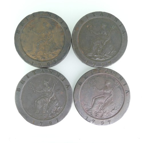 548 - Four ‘Cartwheel’ Two Pence Coins, all v/f (4)Provenance; The Jeffery William John Dodman Collection ... 