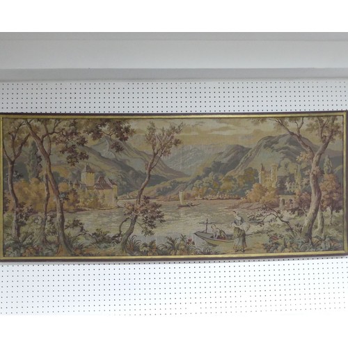 285 - A large French wall-hanging tapestry screen, machine made, H 172 cm x W 68.5 cm.