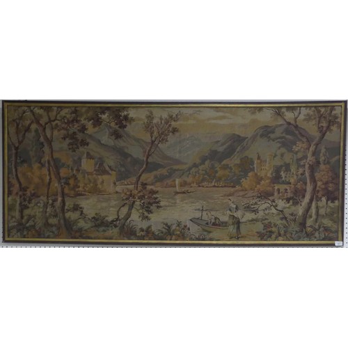 285 - A large French wall-hanging tapestry screen, machine made, H 172 cm x W 68.5 cm.