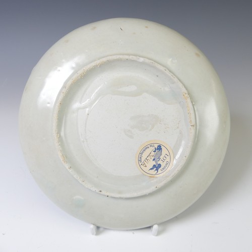 242 - A pair of Nanking cargo porcelain Plates, decorated in blue and white depictions of creatures, with ... 