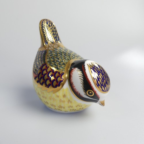 122 - A small quantity of Royal Crown Derby Paperweights, to comprise Derby Wren, silver stopper, boxed, D... 