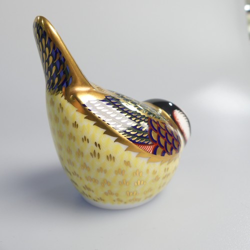 122 - A small quantity of Royal Crown Derby Paperweights, to comprise Derby Wren, silver stopper, boxed, D... 