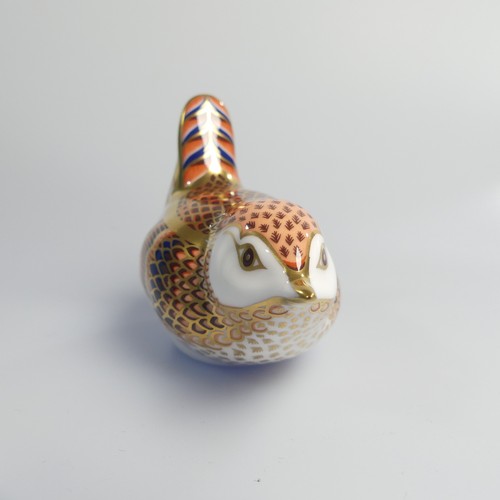 122 - A small quantity of Royal Crown Derby Paperweights, to comprise Derby Wren, silver stopper, boxed, D... 