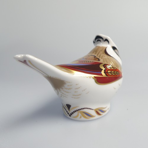 122 - A small quantity of Royal Crown Derby Paperweights, to comprise Derby Wren, silver stopper, boxed, D... 