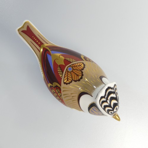 122 - A small quantity of Royal Crown Derby Paperweights, to comprise Derby Wren, silver stopper, boxed, D... 