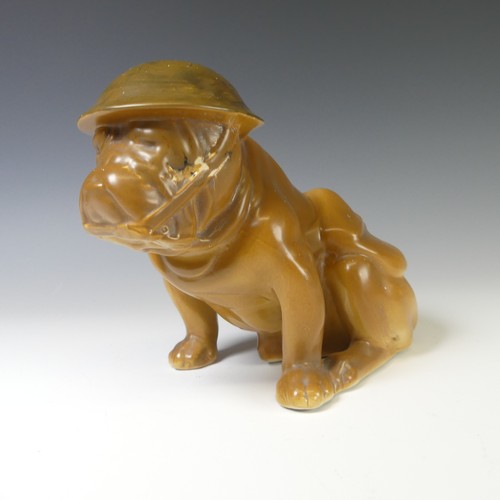 149 - A Royal Doulton WWII British 'Tommy' Bulldog, modelled in helmet in seated position, factory stamp t... 