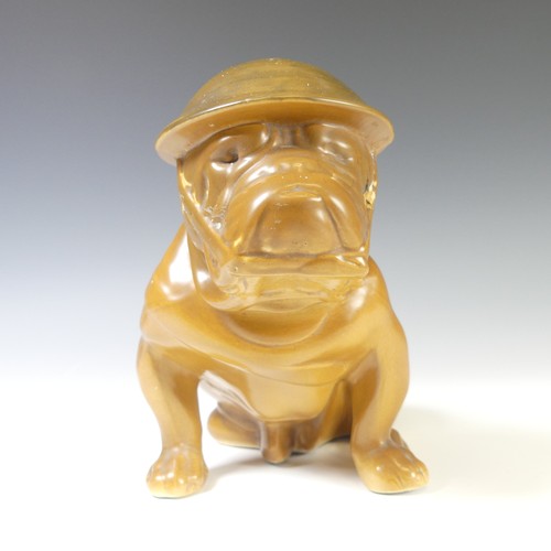 149 - A Royal Doulton WWII British 'Tommy' Bulldog, modelled in helmet in seated position, factory stamp t... 