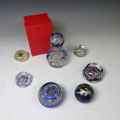 155 - A small quantity of good quality Paperweights, to comprise three Perthshire examples, an Orient and ... 