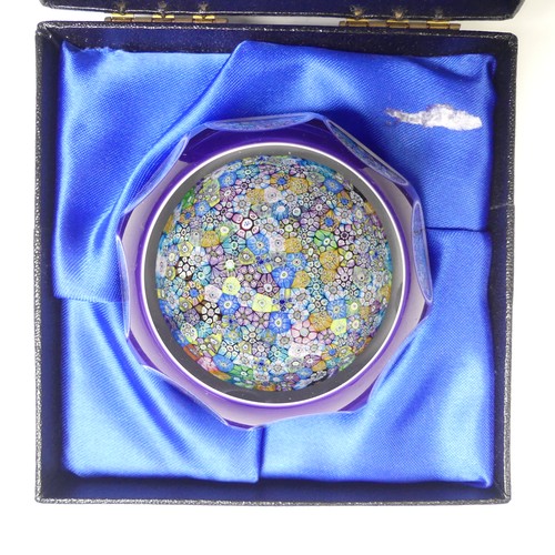 156 - A Perthshire millefiori Paperweight, within fitted box, together with another millefiori paperweight... 