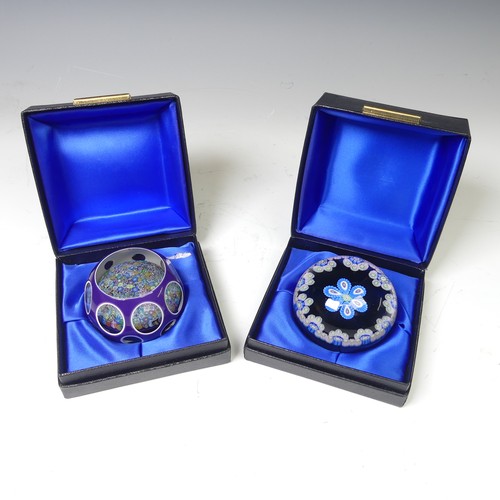 156 - A Perthshire millefiori Paperweight, within fitted box, together with another millefiori paperweight... 