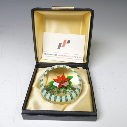 157 - A Perthshire Paperweight limited edition Christmas Paperweight, 1976, edition 228/350, with fitted b... 