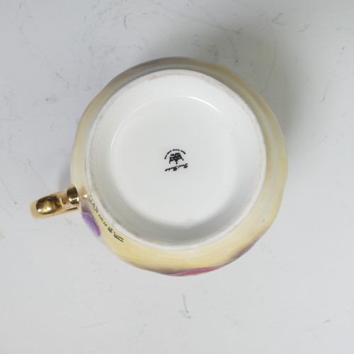 175 - A David Bowkett (ex Royal Worcester) hand-painted porcelain Tea Service, in the typical Worcester st... 