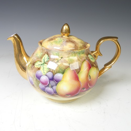 175 - A David Bowkett (ex Royal Worcester) hand-painted porcelain Tea Service, in the typical Worcester st... 