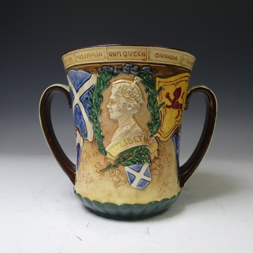 180 - A large Royal Doulton commemorative Loving Cup, celebrating the coronation of George VI and Elizabet... 