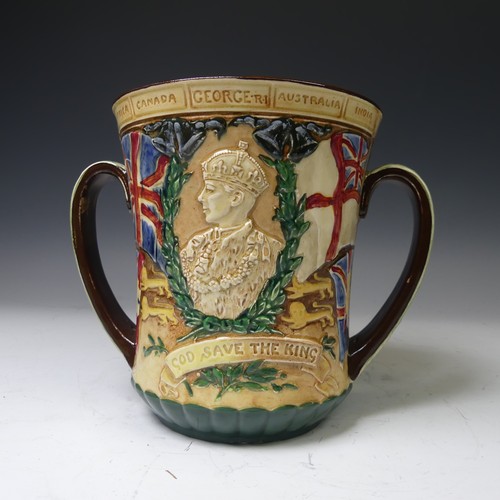 180 - A large Royal Doulton commemorative Loving Cup, celebrating the coronation of George VI and Elizabet... 