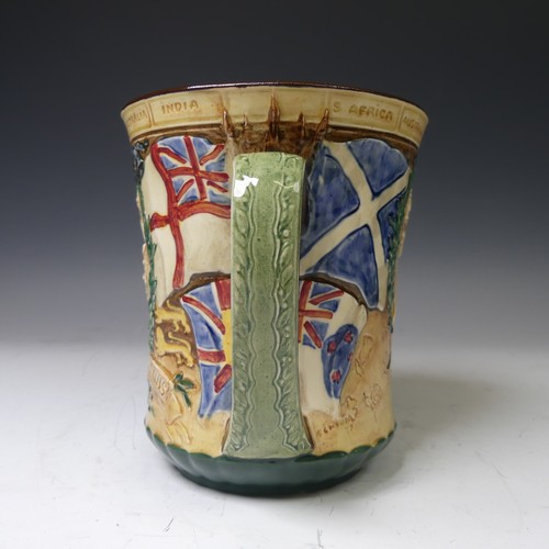 180 - A large Royal Doulton commemorative Loving Cup, celebrating the coronation of George VI and Elizabet... 