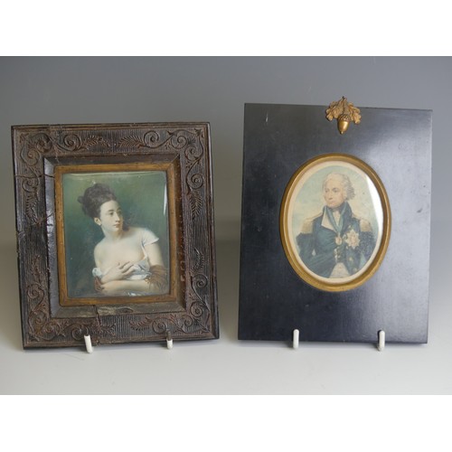 277 - A pair of early 20thC Portrait Miniatures of young girls, watercolour on ivory, indistinctly signed ... 