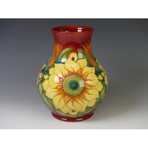 172 - A Moorcroft 'Inca' pattern trial Vase, designed by Rachel Bishop, of baluster form, with large tube-... 