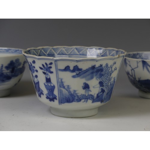 247 - An antique Chinese blue and white Bowl, with four character mark to base for Kangxi, underglaze blue... 