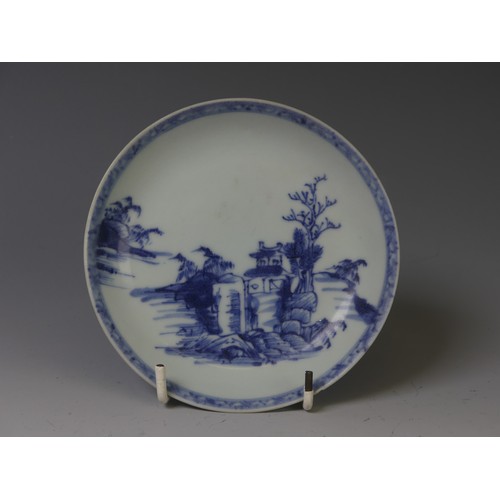 256 - A Nanking Cargo porcelain Teabowl and Saucer, decorated in underglaze blue, with Christies lot label... 