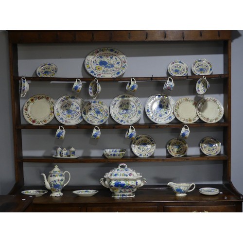 163 - A Masons ‘Regency’ pattern part Dinner Service, to comprise Dinner Plates, Side Plates, Meat Platter... 