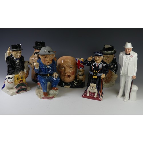 178 - A quantity of figures of Winston Churchill, comprising Kevin Francis and Doulton examples, including... 