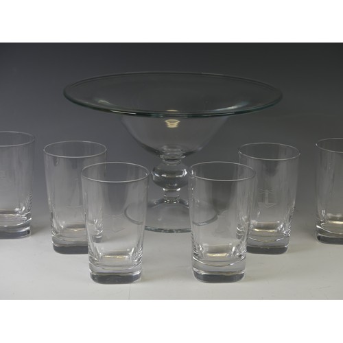 190 - A set of eight maritime interest Orrefors glass Tumblers, circa 1930, together with a large glass Di... 