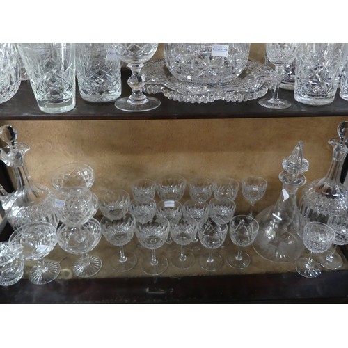 148 - A large quantity of cut and etched crystal Glassware, comprising of ; 'Stuart' tudor vine leaf etche... 