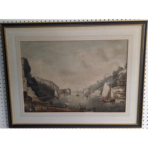 288 - A late 18thC watercolour of Avon Gorge, looking towards Hotwells, signed 'M Daubeny' and date 1794 t... 