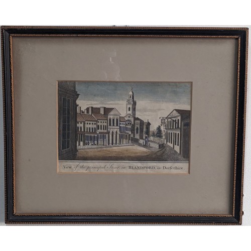 291 - An antique etching of 'A General View of Old England', coloured, 30cm x 26cm, together with an etchi... 