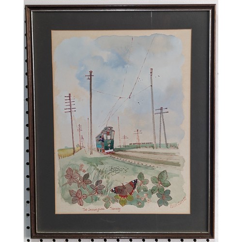 297 - Colin Carr (1929-2002), two watercolours,  'The Immington Tramway', 36cm x 27cm, and '? Post Office'... 