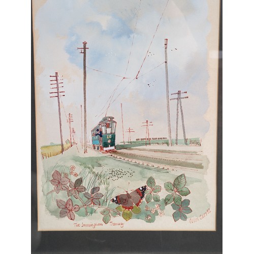 297 - Colin Carr (1929-2002), two watercolours,  'The Immington Tramway', 36cm x 27cm, and '? Post Office'... 