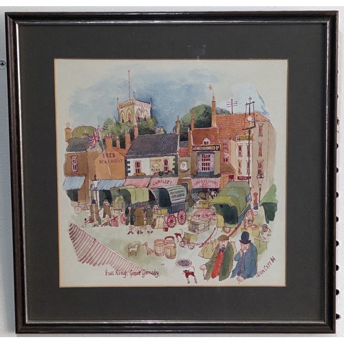 296 - Colin Carr (1929-2002), three watercolours, all town centre subjects including, 'The Bull Ring, Grea... 