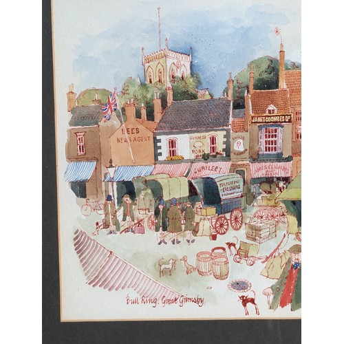 296 - Colin Carr (1929-2002), three watercolours, all town centre subjects including, 'The Bull Ring, Grea... 