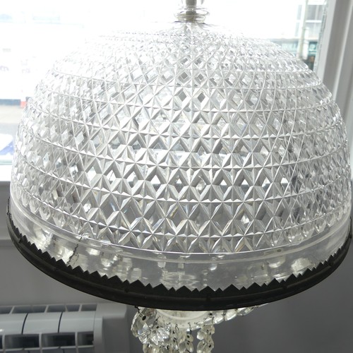 139 - An Antique cut glass Chandelier, in the shape of a dome, W 32 cm.