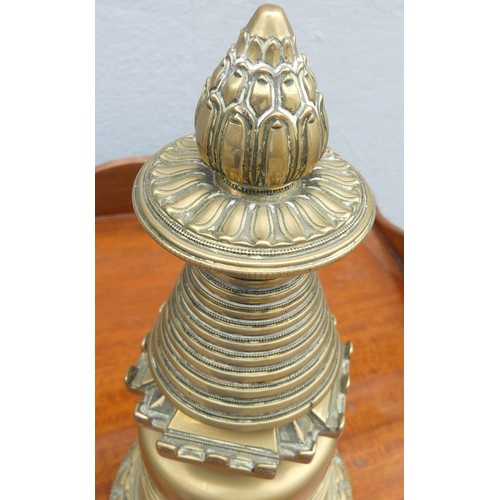 218 - An antique Buddhist reliquary Stupa (Tibet - Chorten), of typical form, the base with consecration s... 