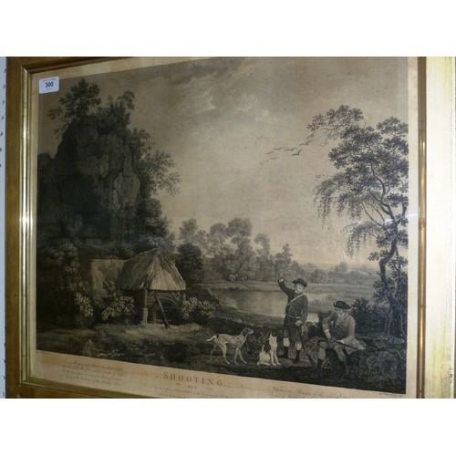 300 - Woollett (William, 1735-1785) Shooting, the set of four, after George Stubbs (1724-1806), engravings... 