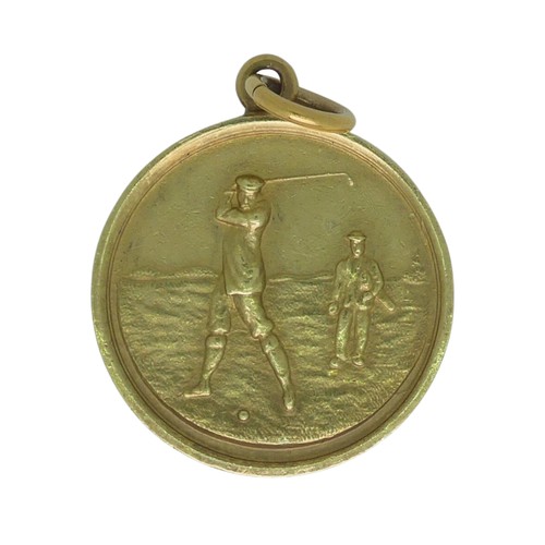 214 - A late Victorian 18ct yellow gold golf Prize Medallion, 'The Aprihamish Golf Club Medal', awarded to... 