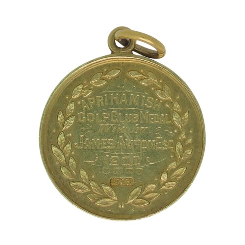 214 - A late Victorian 18ct yellow gold golf Prize Medallion, 'The Aprihamish Golf Club Medal', awarded to... 