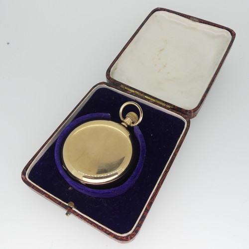 286 - A gold plated hunter Pocket Watch, the white enamel dial signed 'Elgin' with Roman Numerals and subs... 